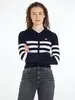 TJW STRIPE ZIP THRU BADGE HOOD