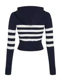 TJW STRIPE ZIP THRU BADGE HOOD