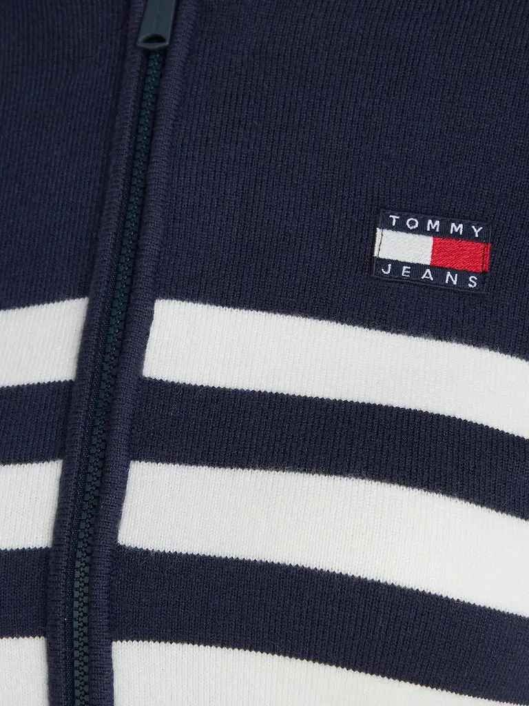 TJW STRIPE ZIP THRU BADGE HOOD