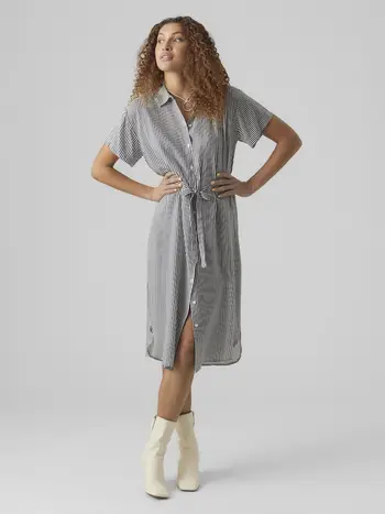 VMBUMPY SS CALF SHIRT DRESS WVN GA