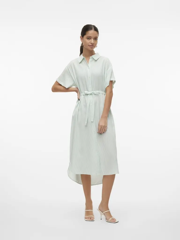 VMBUMPY SS CALF SHIRT DRESS WVN GA