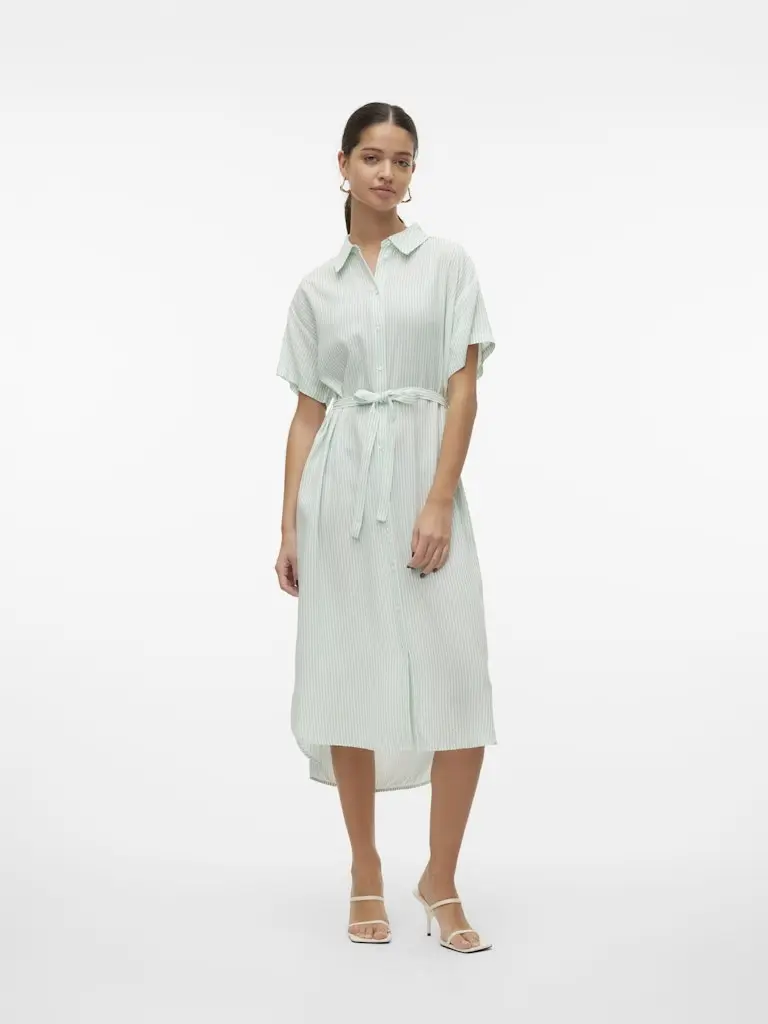 VMBUMPY SS CALF SHIRT DRESS WVN GA