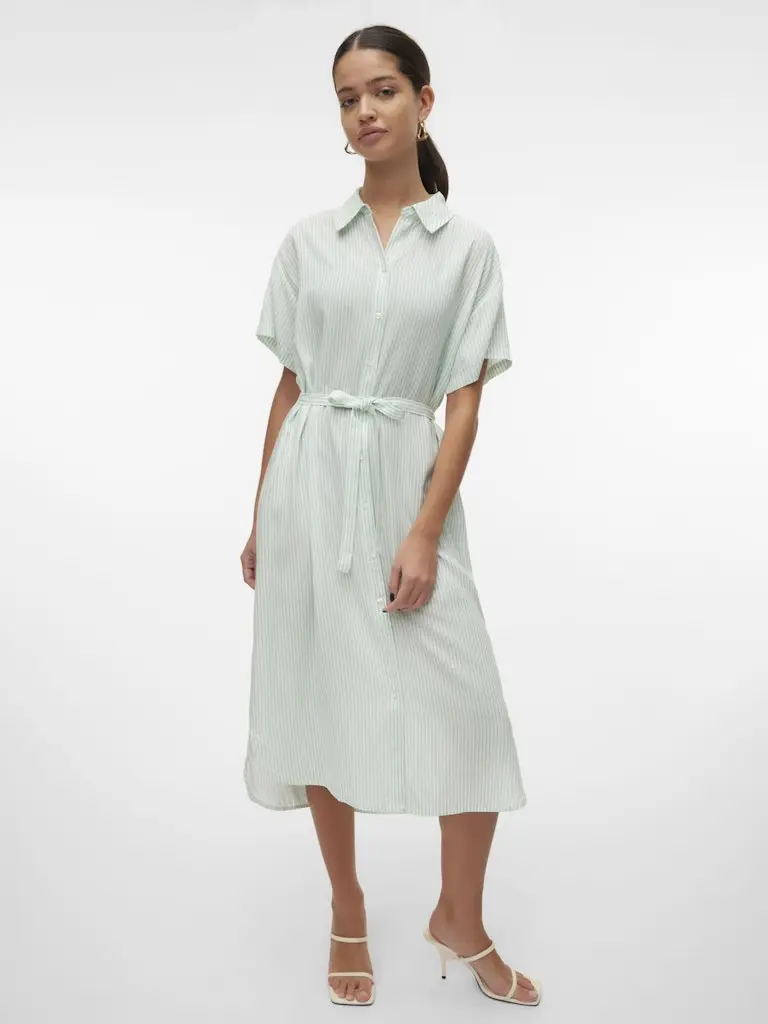 VMBUMPY SS CALF SHIRT DRESS WVN GA