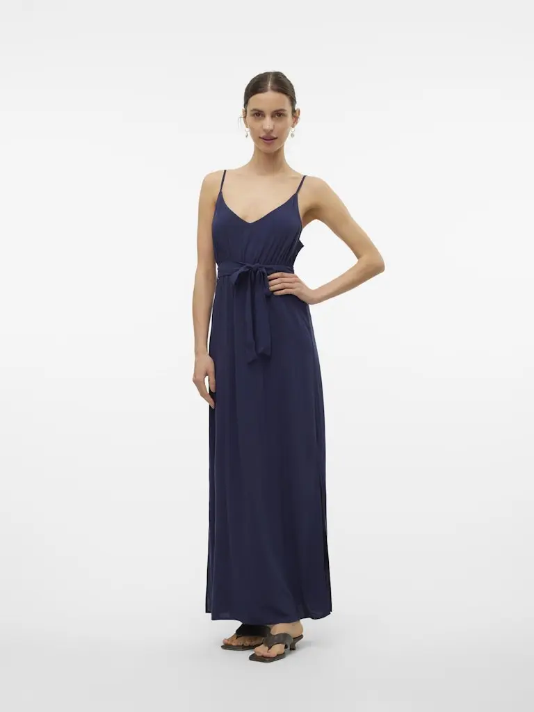 VMEASY JOY SLIT MAXI V-NECK DRESS WV GA