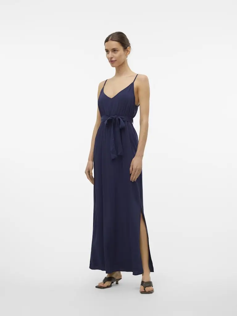 VMEASY JOY SLIT MAXI V-NECK DRESS WV GA