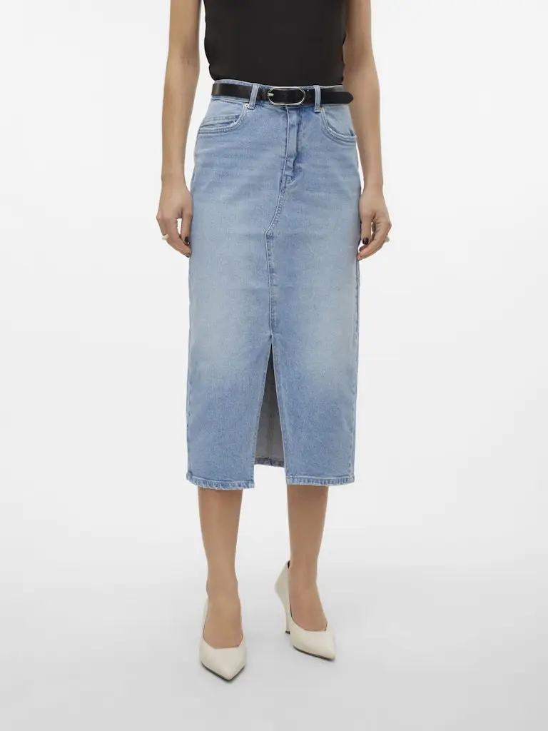 VMVERI HR CALF DENIM SKIRT GA MIX NOOS