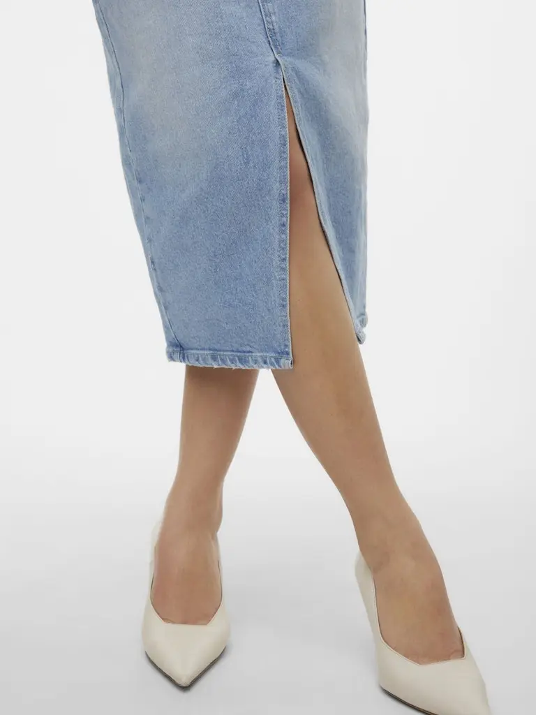 VMVERI HR CALF DENIM SKIRT GA MIX NOOS