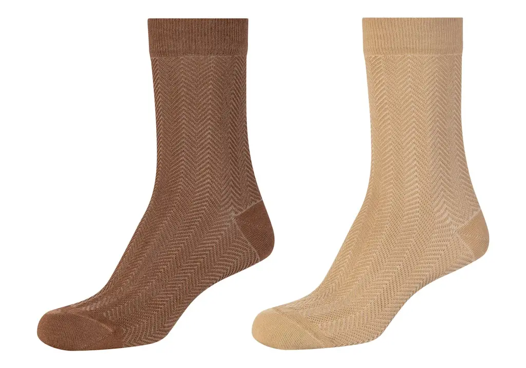 Women ca-soft organic heringbone Socks 2p