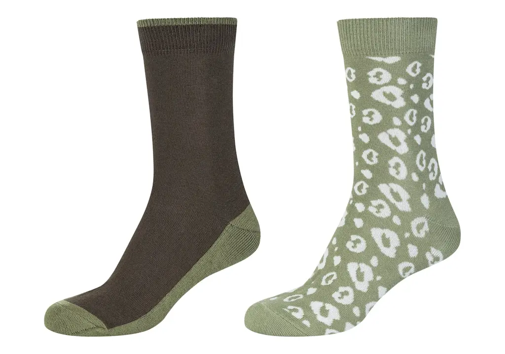 Women ca-soft organic leopard Socks 2p