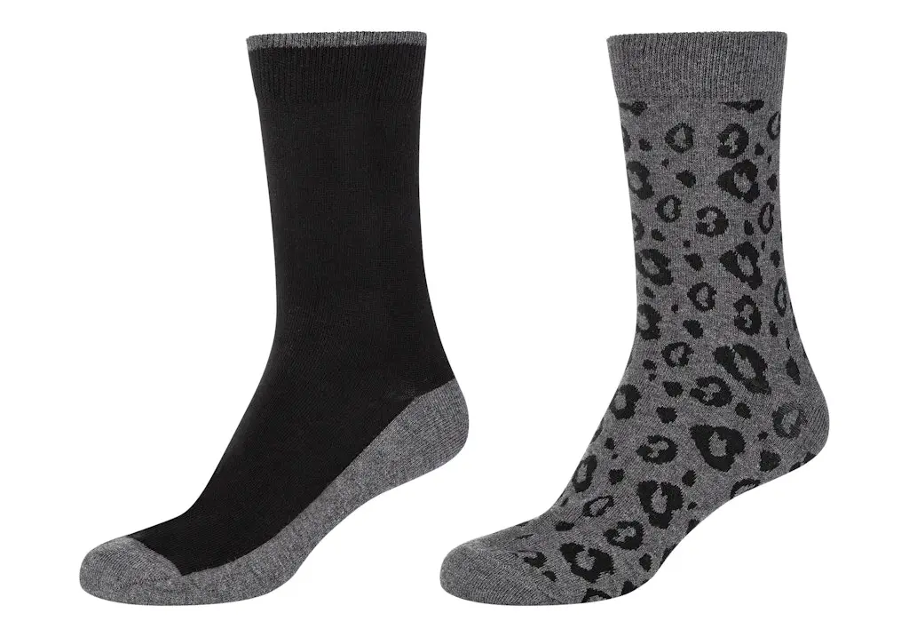 Women ca-soft organic leopard Socks 2p