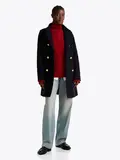 WOOL BLEND SLIM DB FUNNEL COAT