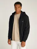 WOVEN LABEL ZIP THROUGH HOODIE