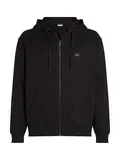 WOVEN LABEL ZIP THROUGH HOODIE